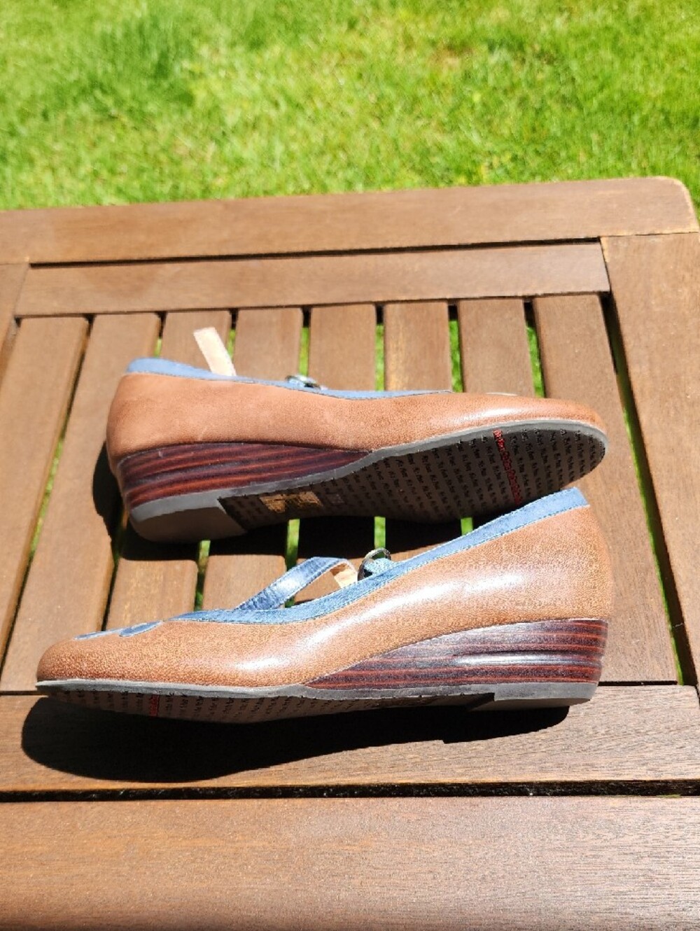Miz Mooz Brown and Blue Mary Janes - Picture 3 of 5